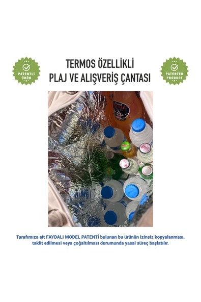 Termal Isı Yalıtımlı, Sıcak ve Soğuk Muhafazalı Kadın Çanta - Türkiye Desen - Resim 5