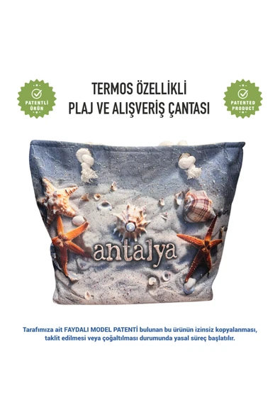 Termal Isı Yalıtımlı, Sıcak ve Soğuk Muhafazalı Kadın Çanta - Kumsal Desen - Resim 2