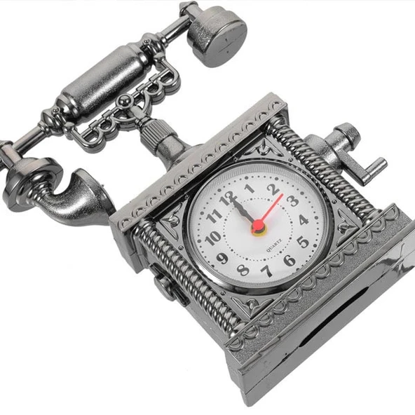 MDB Vintage Telefon Tasarımlı Masa Saati - Resim 2