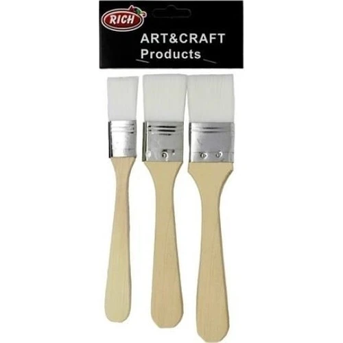 Rich Eko 3'lü Sentetik Uçlu Zemin Fırça Seti - Beyaz ürün görseli