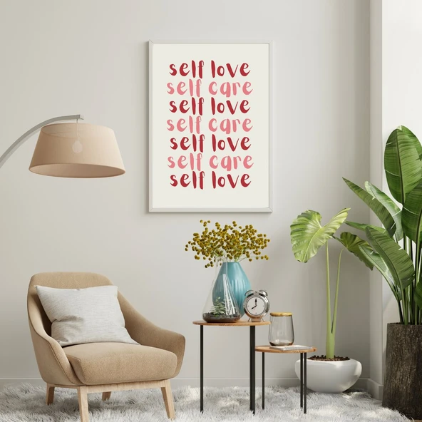 Self Love Care  Duvar Tablosu Çerçeveli 3'lü Set Beyaz Renk 35 x 50 Boyut/Ebat - Resim 4