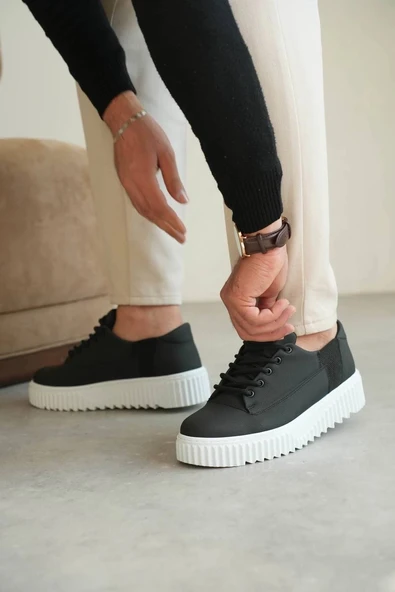 BİÇOMİ KB-X516 Kuback Siyah Cilt Günlük Erkek Ayakkabı - Resim 4