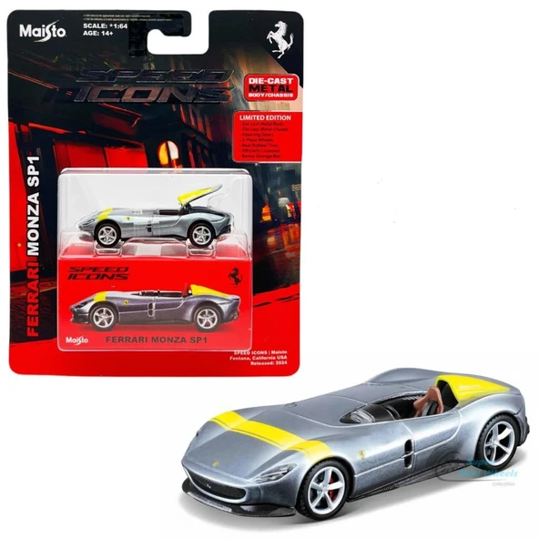 Maisto 1:64 Speed Icons - Ferrari Monza Sp1 Gümüş