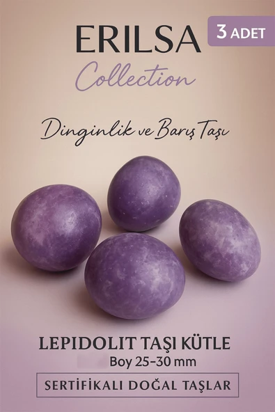 Sertifikalı Doğal Lepidolit Taşı Kütle 3 Adet Set – Dinginlik ve Ruhsal Barış Taşı ürün görseli