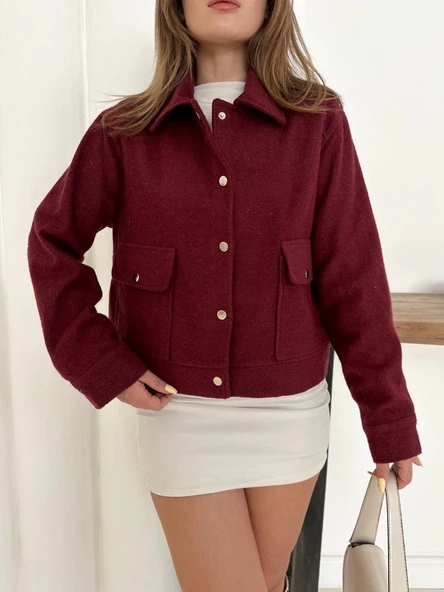 BİÇOMİ Zr model kaşe ceket bordo st255807 - 2