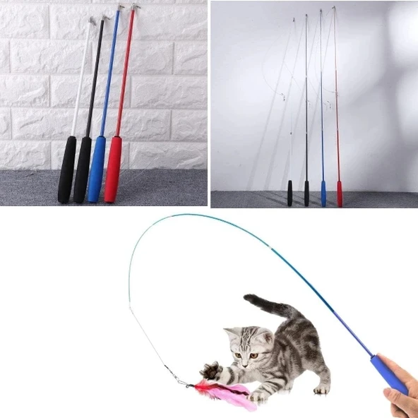 Teleskopik Zilli Ve Tüylü Kedi Oyuncağı - Resim 3