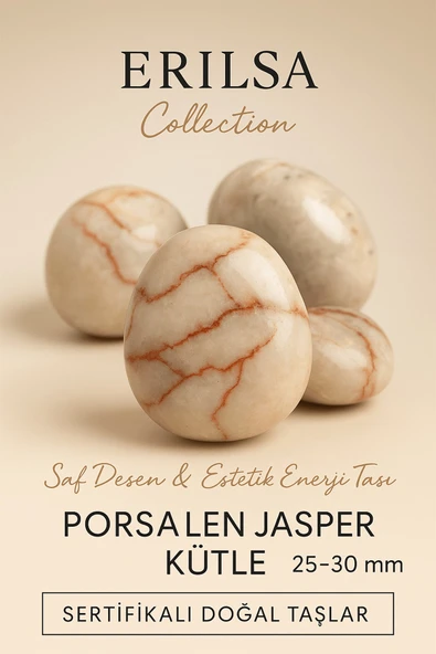 Sertifikalı Porselen Jasper Taşı Kütle 25–30 mm – Estetik Desen ve Denge Taşı ürün görseli