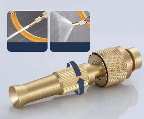 AYARLANABILIR BASINÇLI HORTUM BAŞLIĞI GOLD - Resim 2