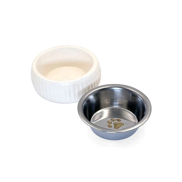 Mikopet Organik Seramik Mama Kabı Beyaz - 3