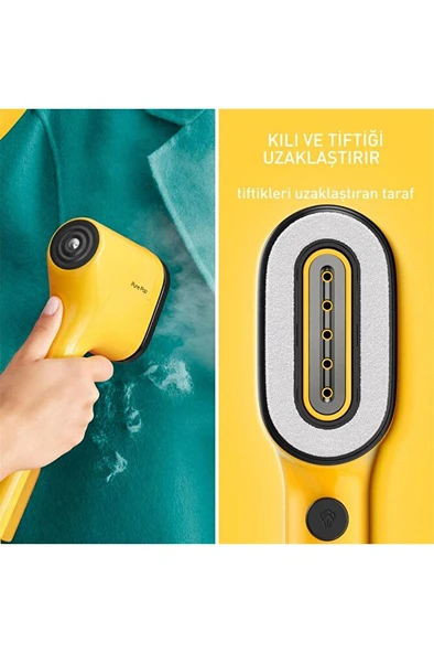 DT2026 Pure Pop Kırışıklık Giderici 1300 Watt Buharlı Düzleştirici Ütü - Sarı - 7