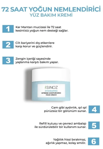 Sinoz Hydrapro Nemlendirici Yüz Kremi 50 ML - Resim 3
