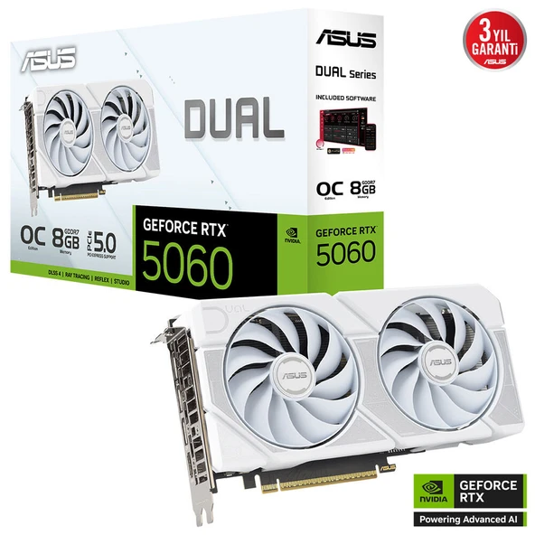 ASUS DUAL-RTX5060-O8G-WHITE 8GB 128BIT VGA - Resim 6