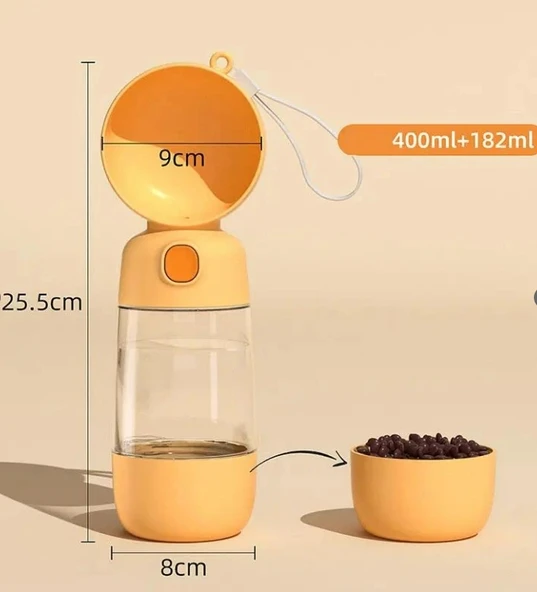 Taşınabilir Evcil Hayvan Mama Hazneli Su Matarası - 3