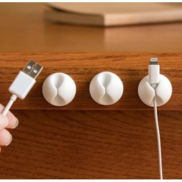 Siyah Beyaz Kablo Sabitleme Klipsi 10'lu - 3