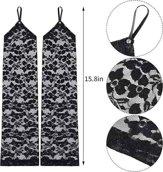 MDB Parmak Askılı Zarif Dantel Eldiven - Resim 4