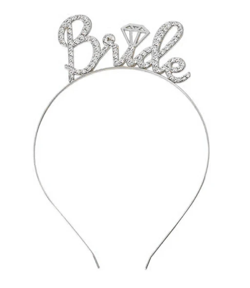 MDB Gümüş Renkli Taşlı “Bride” Gelin Tacı - Resim 3