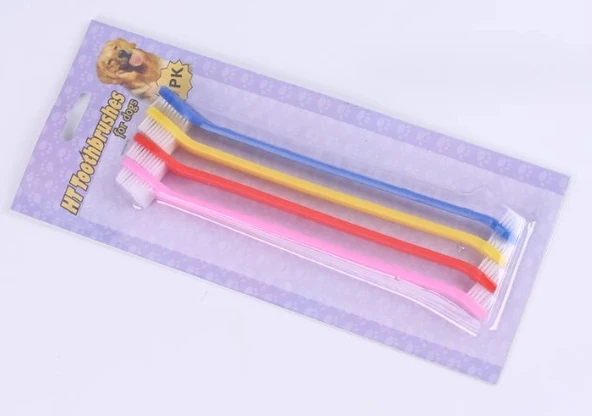 ÇIFT TARAFLI HAYVAN DIŞ FİRÇASI 4 LÜ SET - 4