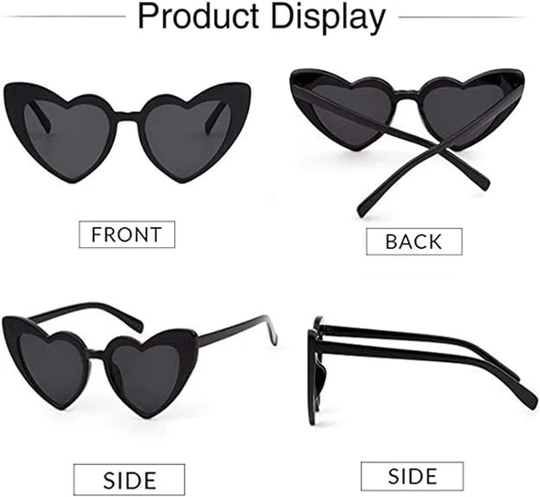 MDB Siyah Renk Kalp Şekilli Parti Gözlüğü - Resim 3