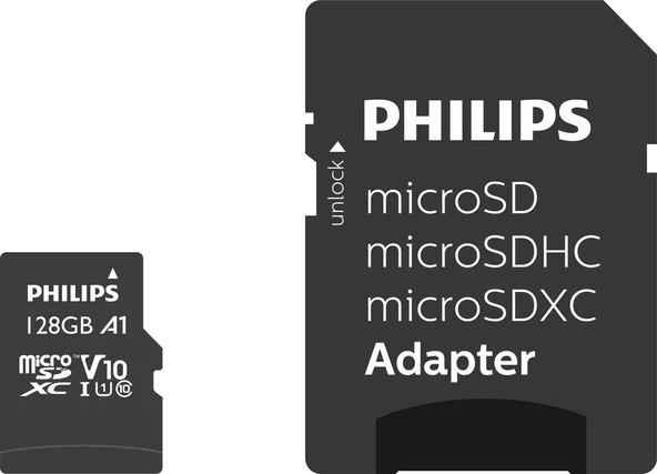 PHILIPS 128Gb UHS-I Micro SDXC Card Mikro Hafıza Kartı Ultra Speed Up to 80 Mb/S R A1 Class 10 Card+Adapter - 2