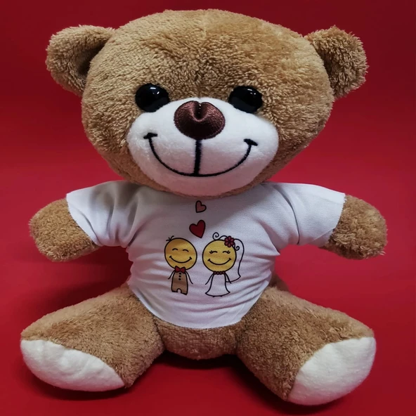 MDB Gelin Damat Tasarım Tişörtlü Sevimli Ayıcık - Resim 2