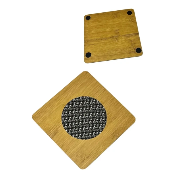 Mucit Home  (1 ADET) Ahşap Bambu Nihale, Çaydanlık Altı Sıcak Tencere Için Ahşap Nihale Altlık Kare ürün görseli