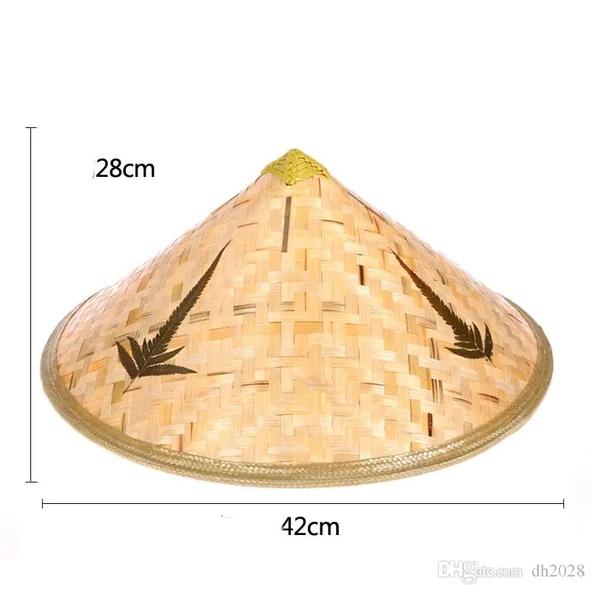 Naturel Renk Cambodia Kamboçyalı Vietnam Şapkası PVC Hasır ürün görseli