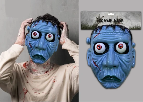 Frankenstein Temalı Sallanan Oynar Gözlü Maske - 3