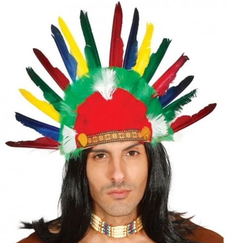 Renkli Kızılderili Başlığı Şapkası - Resim 2