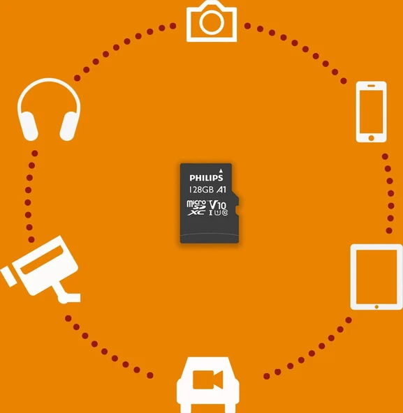 PHILIPS 128Gb UHS-I Micro SDXC Card Mikro Hafıza Kartı Ultra Speed Up to 80 Mb/S R A1 Class 10 Card+Adapter - 3