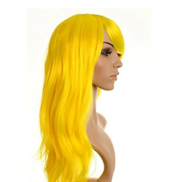 MDB Sarı Renk Uzun Parti Peruğu ürün görseli 1