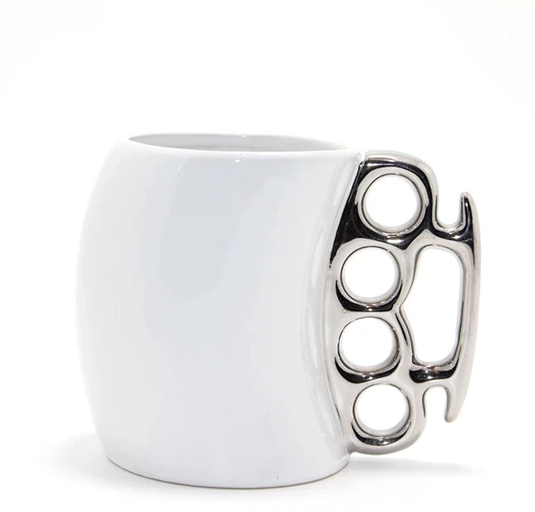 MDB Porselen Muşta Tasarımlı Kupa Bardak Gümüş Renk ürün görseli 1