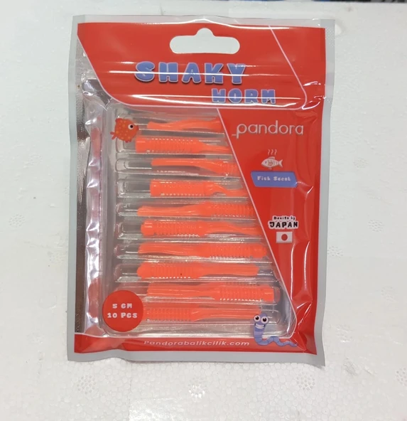 Pandora Shaky LRF Silicon 5cm 10'lu Renk: Orange ürün görseli