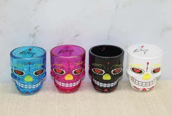 MDB İstanbul Temalı Cam Kurukafa Shot Bardak Renkli Model 2 ürün görseli 1