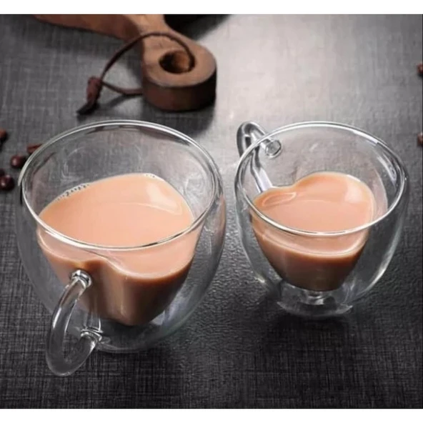 MDB Kalp Şeklinde Cam Bardak - Resim 2