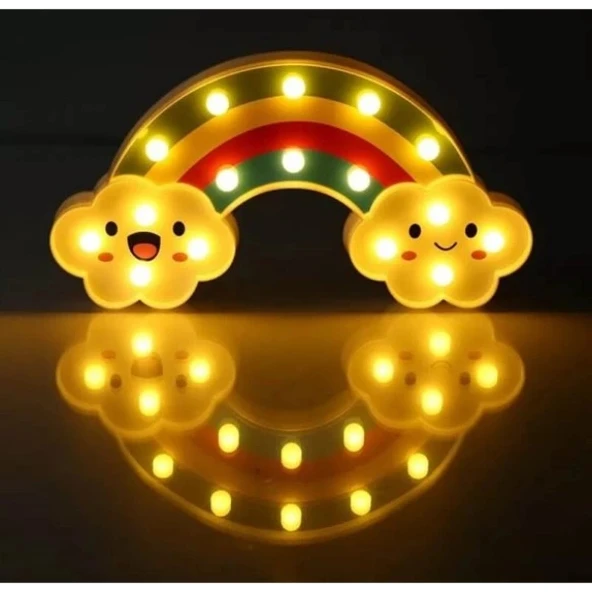 MDB Gülen Bulutlu Gökkuşağı LED Gece Lambası - Resim 2