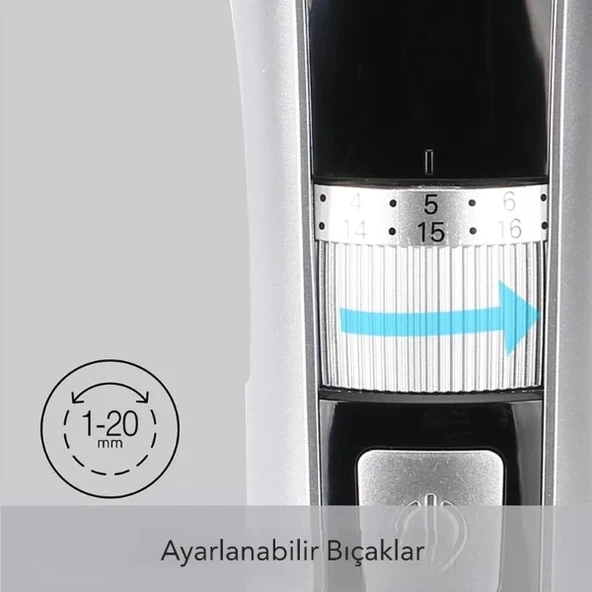 MDB Şarjlı Ayarlanabilir Başlıklı Saç Sakal Traş Makinesi - Resim 4