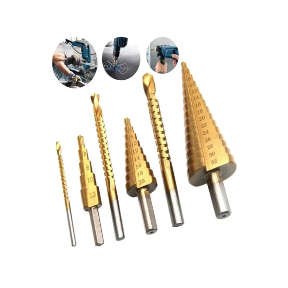 MDB 6 Parça Kademeli Matkap Ucu Seti - Resim 3