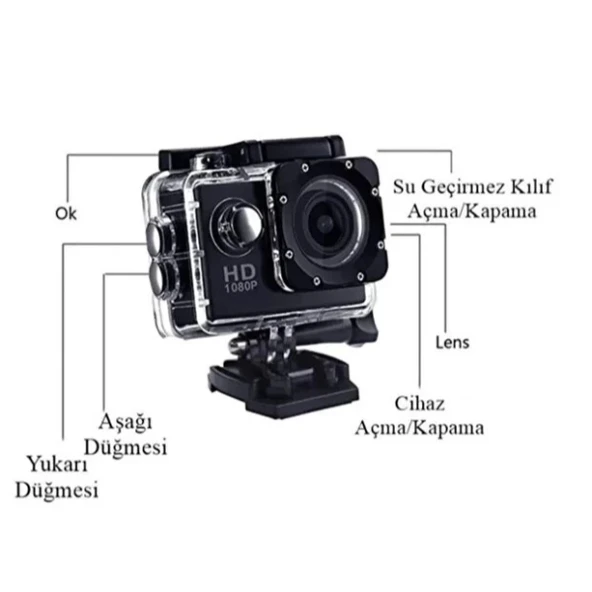 MDB 4K Su Geçirmez Wi-Fi Aksiyon Kamerası - Resim 2