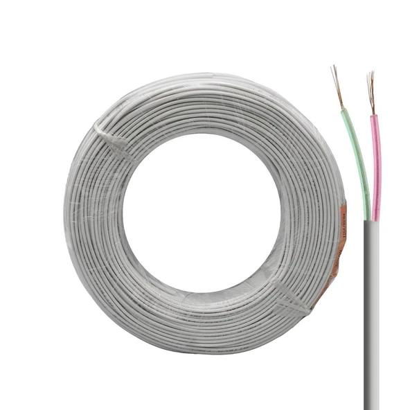 Lan LN-TEL22 Beyaz 2'Li Flat Köken 100 Metre Telefon Kablosu