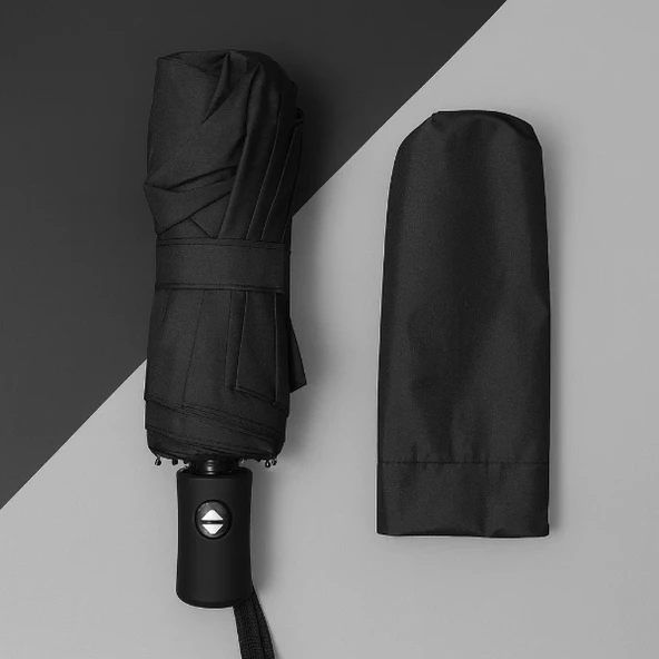 MDB Siyah Kılıflı Otomatik Kompakt Şemsiye - Resim 2