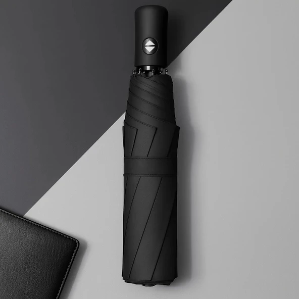 MDB Siyah Kılıflı Otomatik Kompakt Şemsiye - Resim 3