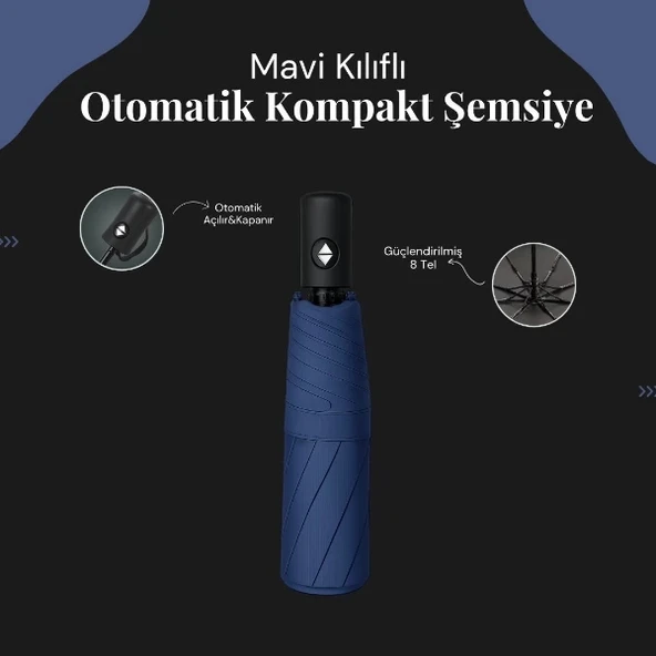 MDB Mavi Kılıflı Otomatik Kompakt Şemsiye ürün görseli 1