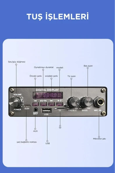 D26 RGB Işıklı Mikrofonlu Kumandalı USB/TF/FM/MIC/BT Bluetooth Hoparlör - 5