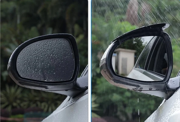Araba Ayna Yağmur Koruyucu Siper Karbon Desenli - Resim 5