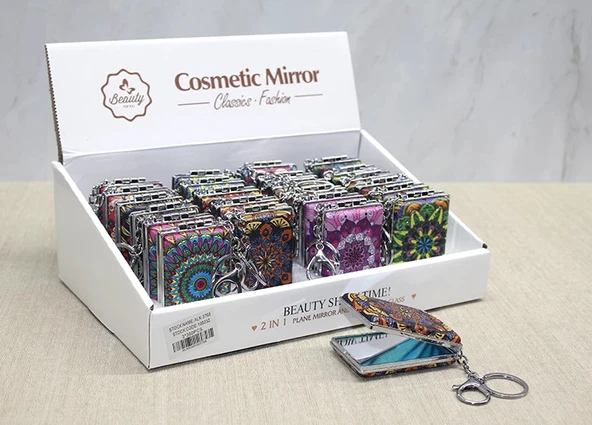 Taşlı El Aynası Anahtarlık Model 3