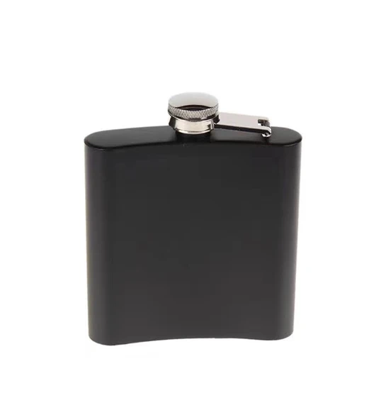 MDB Siyah 6 oz Çelik Cep İçki Kanyak Matarası ürün görseli 1