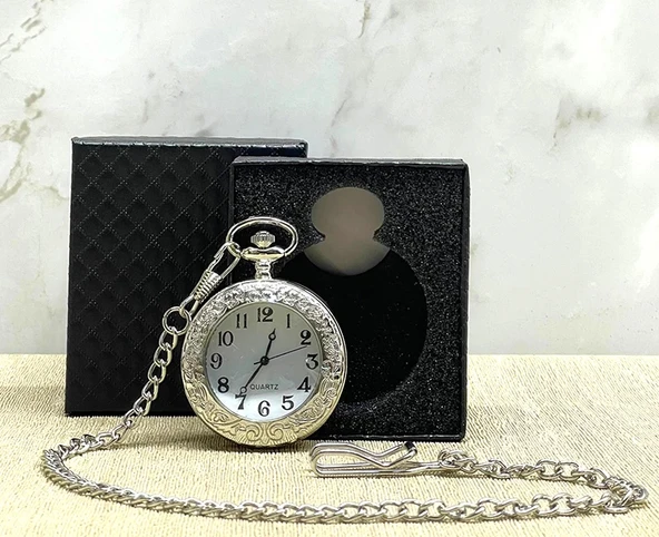 MDB Özel Kutulu Gümüş Köstekli Saat ürün görseli 1