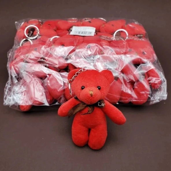 Sevimli Ayıcık Anahtarlık Kırmızı Renk - 2