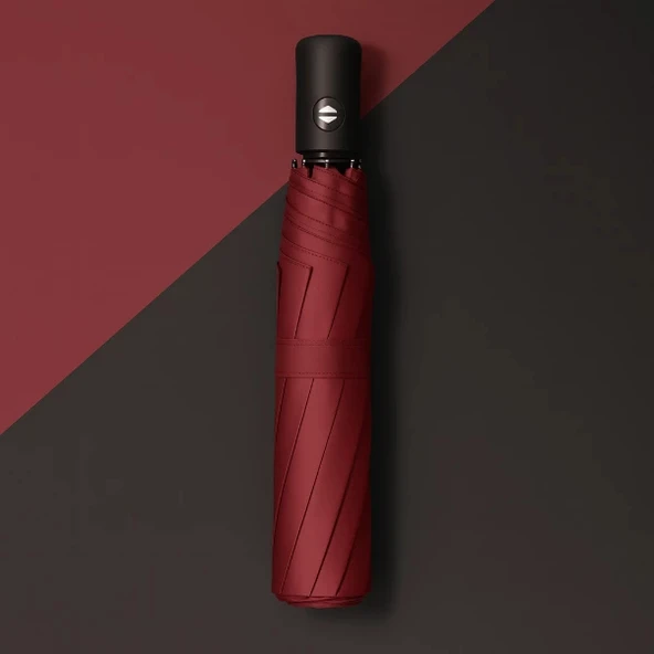 MDB Bordo Kılıflı Otomatik Kompakt Şemsiye - Resim 3