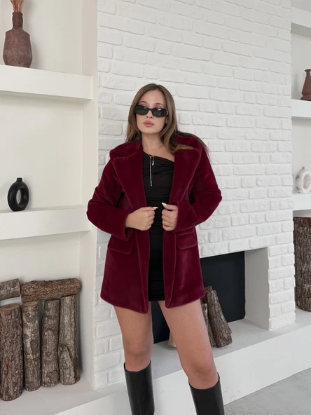 Fok ceket premıum kalite bordo st255860 ürün görseli 1